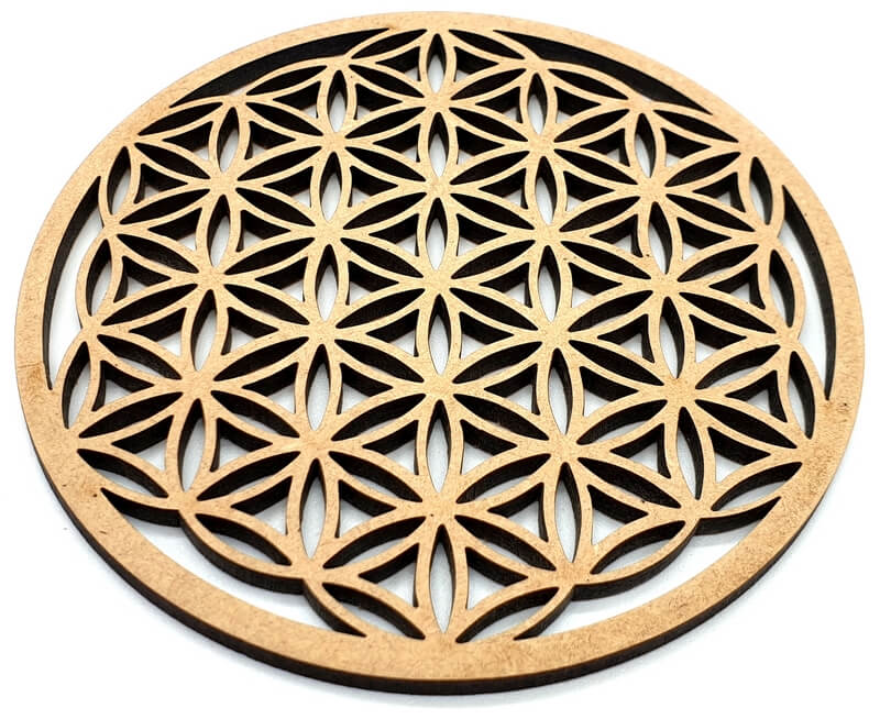 Plaque Fleur de Vie en Bois 10cm