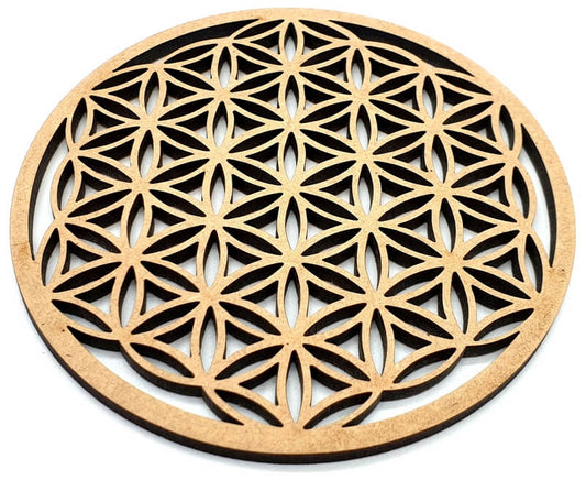 Plaque Fleur de Vie en Bois 10cm